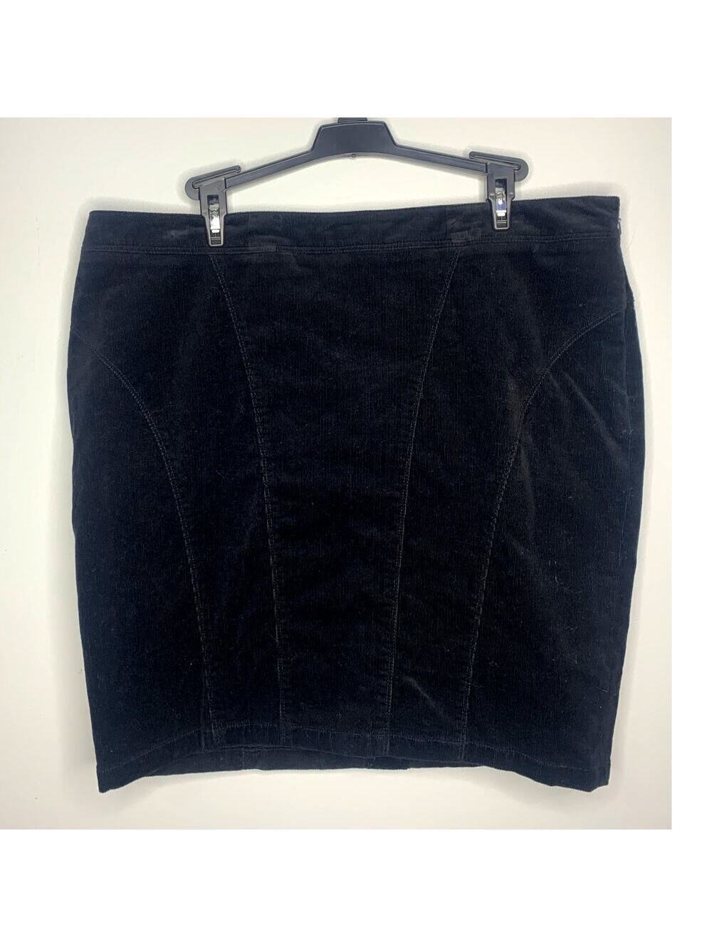 Lane Bryant Corduroy Women's 16 Black Mini Skirt Side Zip New